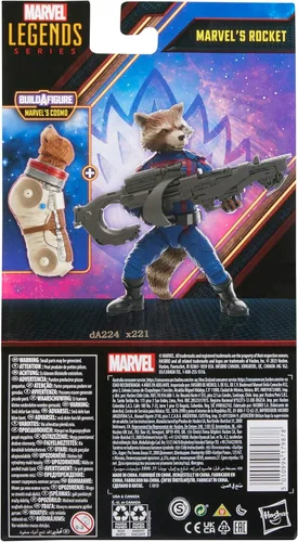 Vista 3 de Marvel Legends Series Marvel's Rocket, Guardians of The Galaxy Vol. 3 - Figuras de acción coleccionables de 6 pulgadas, juguetes para edades de 4