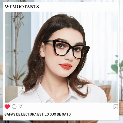 Vista 2 de Gafas de lectura de gran tamaño para mujer, diseño de ojo de gato, 1.0, 1.25, 1.5, 1.75, 2.0, 2.25, 2.5, 2.75, 3.0, 3.5, 4.0 Negro