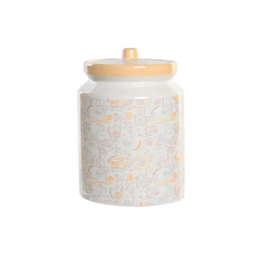 Vista 2 de Bote DKD Home Decor 15 x 15 x 21 cm Blanco Amarillo Dolomita Shabby Chic