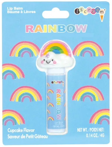 Vista 4 de iscream Happiest Rainbow Strawberry - Brillo de labios sólido perfumado en estuche con purpurina