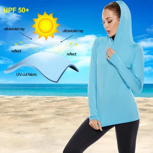 Vista 4 de Camiseta de manga larga con protección solar UPF 50+ para mujer