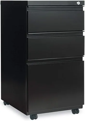 Vista 4 de Alera Pedestal de archivo con tirador de longitud completa, izquierda o derecha, 2 cajones de archivo legal/tamaño carta, negro, 14.96 x 19.29 x
