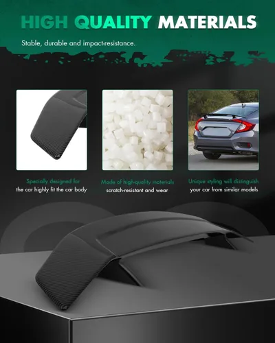 Vista 4 de SCITOO Spoiler Wing GT Style Universal 52" ABS Brillante Carbono Aspecto Trasero Alerón Alerón