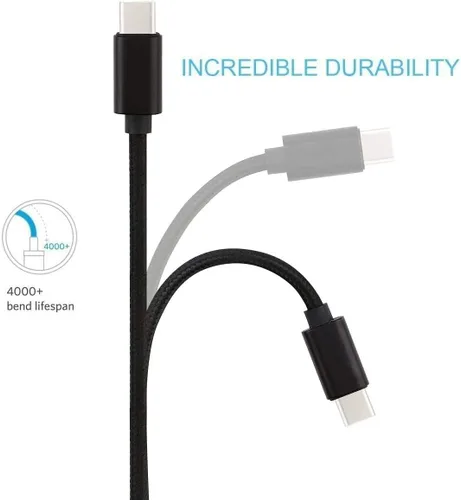 Vista 2 de Kimzee - Cable USB C de 11 pulgadas de carga corta USB C de 11 pulgadas, cable de carga rápida portátil para Samsung Galaxy S10 S10E S9 S8 S20 Plus