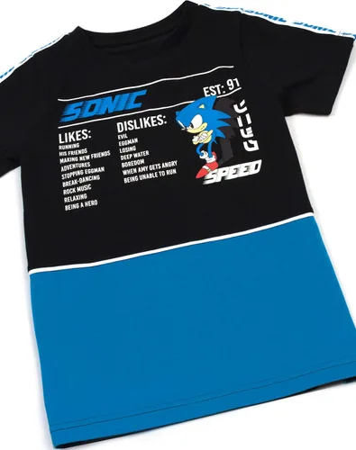 Vista 2 de Sonic The Hedgehog Camiseta de manga corta negra para niños