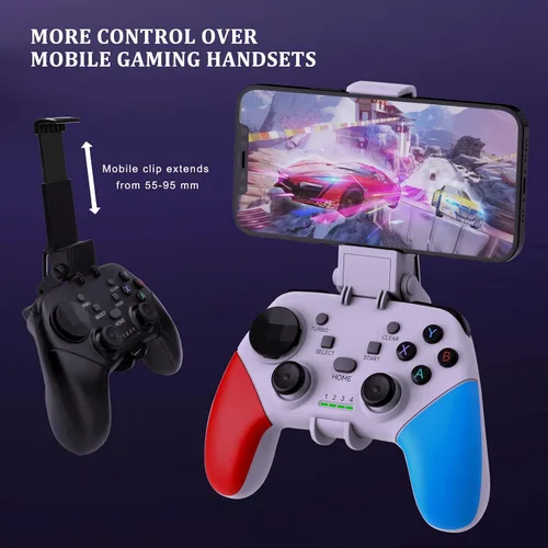 Vista 5 de Megadream Wireless Mobile Gaming Controller Gamepad for iPhoneAndroidiPadPCSwitchPS4PC Joystick with Phone Holder, Supported Cloud Game, Streaming