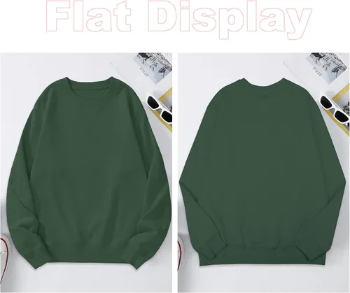 Vista 5 de KIDFRE Women's 100% Cotton Sweatshirts Long Sleeve Crewneck Pullover Workout Sweatshirt Casual Tops