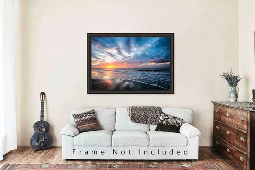 Vista 5 de Impresión fotográfica costera (no enmarcada) Imagen del amanecer escénico sobre la playa en Hilton Head Island Carolina del Sur, arte de pared