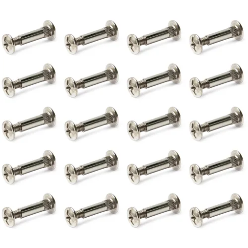 Vista 7 de 10 juegos de tuercas para tornillos de 3/16 pulgadas de diámetro de agujero, tornillos de encuadernación hembra M5x16mm, hebilla de cinturón, pernos