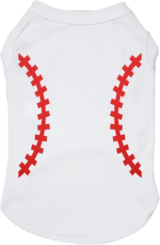 Vista 4 de Petitebella Camisa para perro cachorro con estampado de béisbol (rojo, XS)