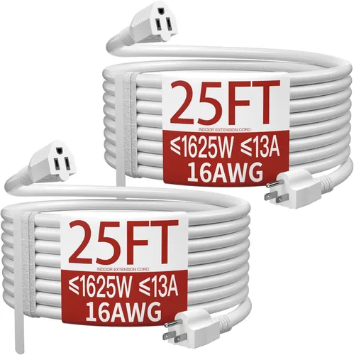 Vista 8 de Cable de extensión corto de 16/3 de 1 pie, cable de extensión negro flexible y duradero, cable de alimentación de 3 clavijas para interiores