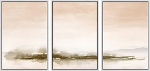 Vista 130 de SIGNWIN Lienzo enmarcado para pared, juego de arte tranquilo con reflejo de lago, acuarela, montaña y agua, ilustraciones modernas, arte abstracto