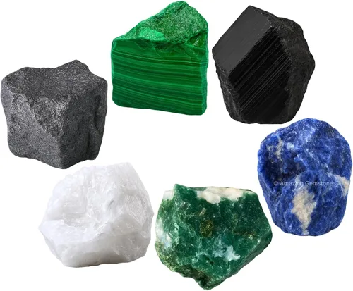 Vista 27 de Amazing Gemstone Cristales para manifestación de ansiedad, juego de 6 cristales curativos de amatista, sodalita, labradorita, angelita, granate