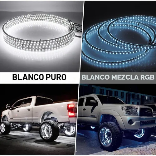 Vista 3 de Juego de 4 luces LED blancas de doble fila de 15.5 pulgadas