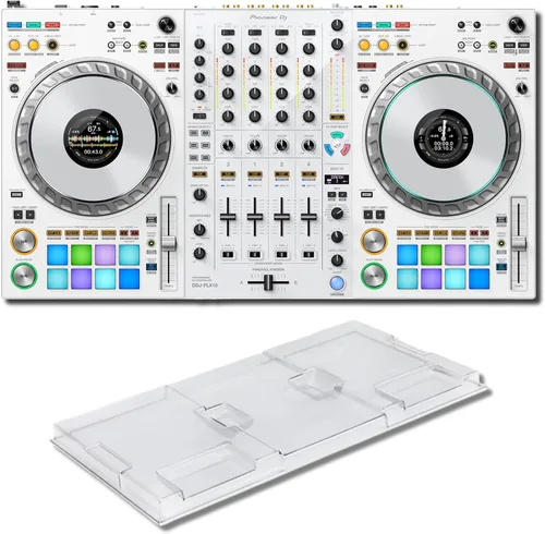 Vista 9 de Pioneer DDJ-FLX10 Controlador de DJ de 4 cubiertas (blanco) y Headliner HL10010 Funda de vuelo con plataforma para portátil
