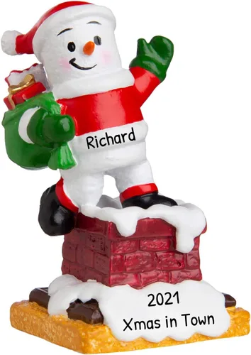 Vista 14 de Adorno personalizado para árbol de Navidad 2024 – Adorno de Navidad de la segunda Navidad de Papá Noel 2024 esperando para árbol de Navidad, adorno