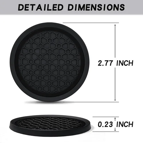 Vista 3 de Auprite Posavasos para tazas de coche, 2 unidades de 2.77 pulgadas Posavasos universales para portavasos de coche, alfombrillas antideslizantes