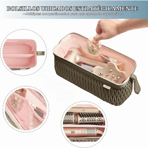 Vista 4 de Leudes Dy son Airwrap - Funda de viaje para secador de pelo Shark Flex Camello