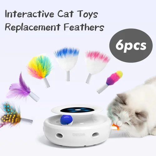 Vista 3 de ORSDA 6 PIEZAS Plumas de Repuesto SOLAMENTE Juguetes Interactivos para Gatos