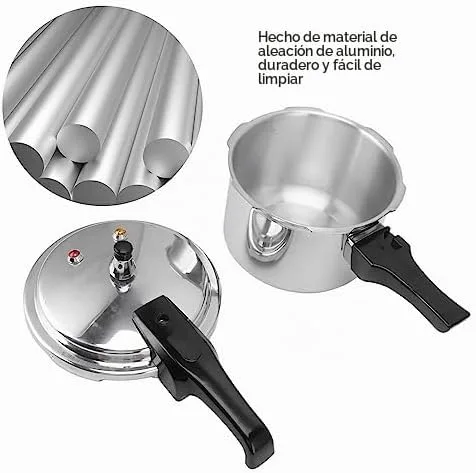 Vista 2 de Mini olla a presión de acero inoxidable, 3L Olla de presión de acero inoxidable Rendimiento de grado alimenticio para estufa de gas