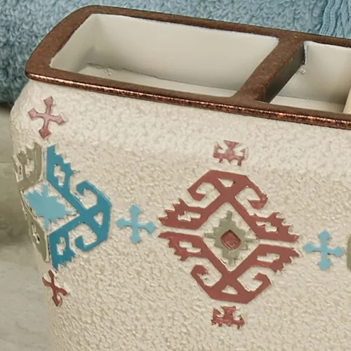 Vista 4 de Bandera Collection - Soporte para cepillo - Multi cálido - Estilo suroeste - Accesorios decorativos de baño - Accesorio de lujo para cepillo