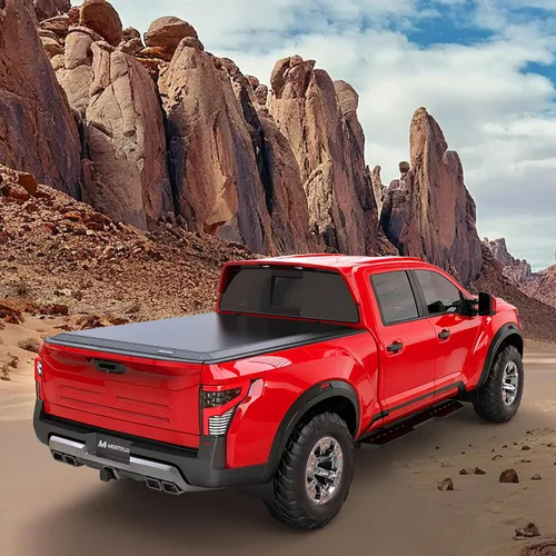 Vista 8 de MOSTPLUS Cubierta Tonneau plegable suave de 5 pies para caja de camioneta compatible con Nissan Frontier 2005-2025 2026 Fleetside/Suzuki Equator
