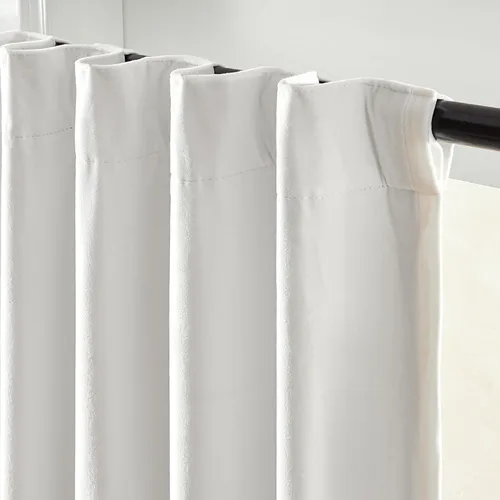 Vista 2 de Lazzzy - Cortinas de terciopelo blanco de 63 pulgadas de largo para sala de estar o dormitorio, cortinas con filtro de luz, aislación térmica