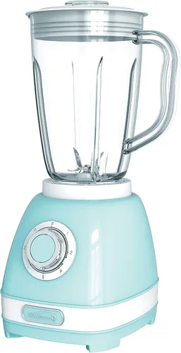 Vista 6 de Brentwood Appliances JB-330BL Licuadora retro de 2 velocidades con tarro de plástico de 50 onzas, azul, normal