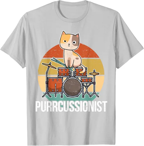 Vista 75 de Funny Percussion Drummer Drumming Drums Saying I Kitten Cat Camiseta, Negro, S