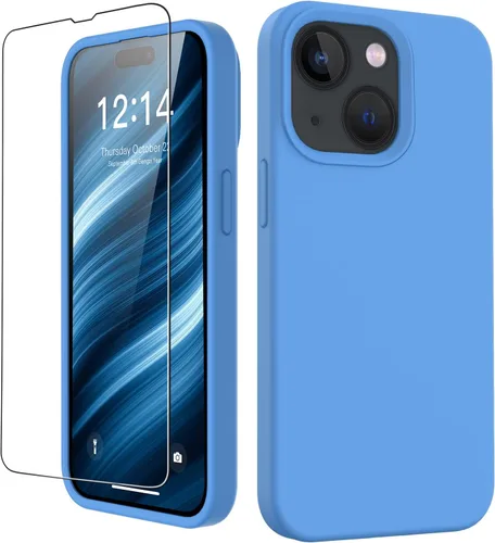 Vista 17 de FUNMIKO Funda compatible con iPhone 15 con protector de pantalla, silicona líquida suave y sedosa mejorada, diseñada a la moda para hombres, mujeres