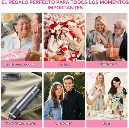 Vista 10 de Atopskins Cepillo secador de pelo 6 en 1, moldeador de aire desmontable, cepillo secador de pelo, 3 ajustes de calor, secado sin encrespamiento