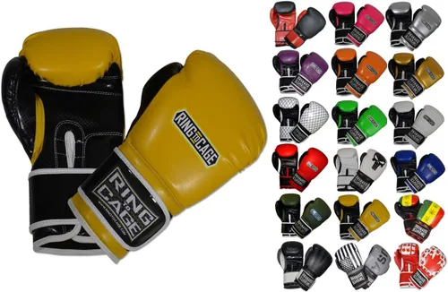 Vista 9 de Guantes de boxeo para entrenamiento de gimnasio Verde neón/negro