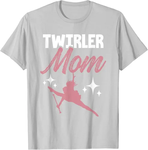 Vista 68 de Twirler Mom Baton Twirl Mother Majorette Twirling Camiseta, Negro, S