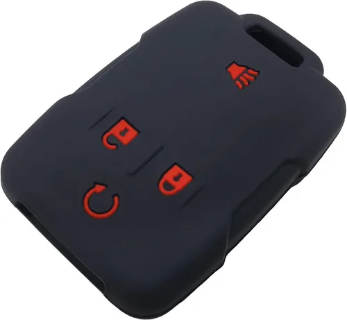 Vista 4 de 2 fundas de silicona para llavero de 4 botones, protector sin llave compatible con Chevrolet Chevy Colorado Silverado Suburban Tahoe GMC Canyon
