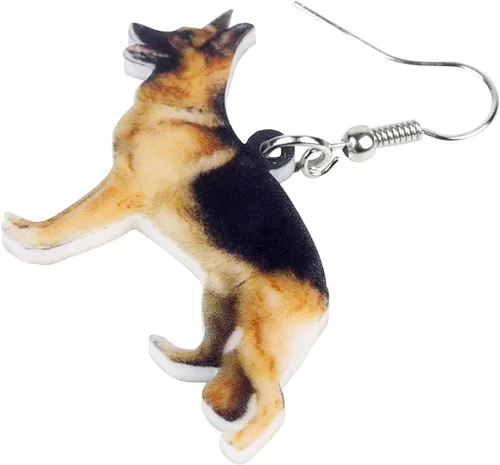 Vista 3 de DUOWEI German Shepherd Dog Earrings Acrylic Pets Drop Dangle Jewelry Party Birthday Gifts for Women Teen Girls Kids