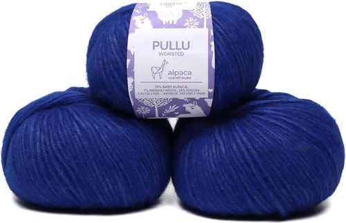 Vista 19 de Pullu - Juego de 3 madejas de hilo de lana de alpaca bebé y merino (150 gramos) de peso worsted - Procedencia directa de Perú - Celestialmente suave