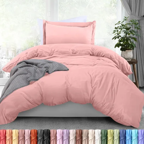 Vista 31 de Utopia Bedding Juego de funda de edredón tamaño individual - 2 piezas con cierre de cremallera - 1 funda de edredón 68X90 pulgadas y 1 funda de Beige