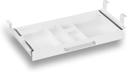 Vista 11 de Organizador de Cajón Bajo el Escritorio 21" Negro Mejorado con Soportes Ajustables, Cajón Deslizante Extraíble Bajo la Mesa para Lápices, Accesorio