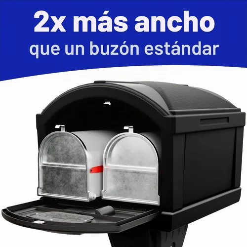 Vista 7 de Simplay3 USPS T4 - Cubierta para buzón y poste XL con construcción duradera de doble pared, diseño resistente a la intemperie, color negro