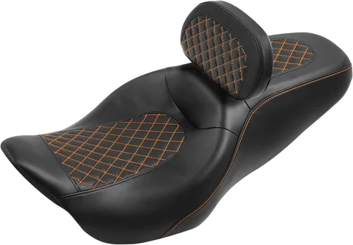 Vista 21 de Asiento de pasajero de 2 piezas para Harley Touring Road King Street Glide Electra Glide Road Glide 2009-2023