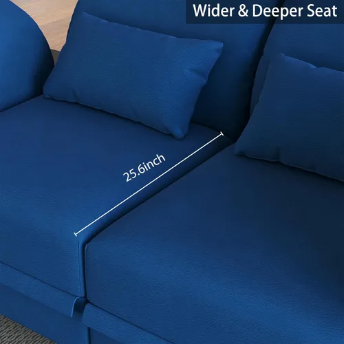 Vista 4 de LLappuil - Sofá seccional convertible sobredimensionado en forma de U, modular, con almacenamiento, fácil de limpiar, de 8 asientos, de terciopelo