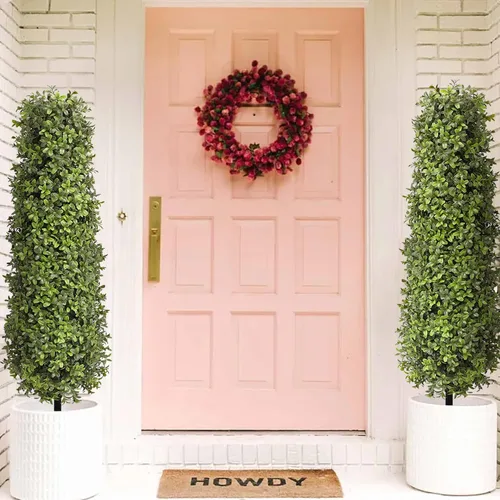 Vista 4 de momoplant Plantas artificiales en forma de árbol de boj de 3 a 35 pulgadas, topiarios, arbustos, plantas falsas en maceta, decoración