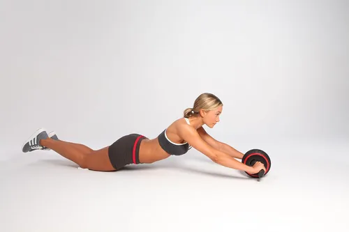 Vista 2 de Sistema de entrenamiento de abdominales de Iron Gym, rueda abdominal