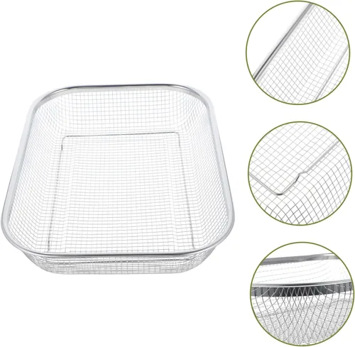 Vista 9 de BESPORTBLE Colador de cuenco de lavado, 2 unidades, cesta de drenaje, cesta de filtro de acero inoxidable, colador portátil de metal para alimentos