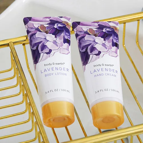 Vista 8 de BODY & EARTH Cestas de regalo de spa de lavanda para mujeres, regalos lujosos para mujeres, juegos de baño y cuerpo, 11 piezas, juegos de baño