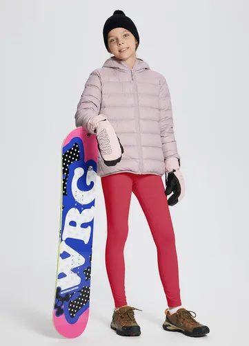 Vista 5 de BALEAF Leggings con forro polar para niñas, repelentes al agua, cintura alta, pantalones atléticos cálidos para invierno, senderismo, correr, yoga