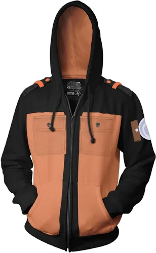 Vista 2 de Ripple Junction Naruto Shippuden - Sudadera con capucha para hombre, estilo militar