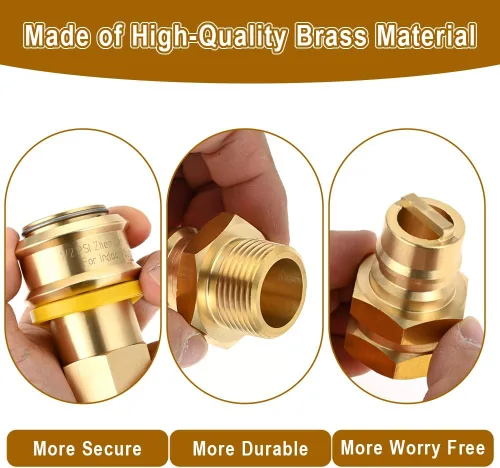 Vista 6 de Accesorios de conexión rápida de propano de 3/4 pulgadas, manguera de propano natural de latón macho hembra de 3/4 pulgadas, accesorios