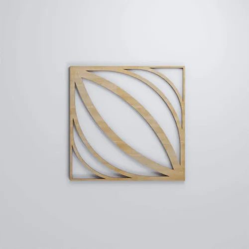 Vista 5 de 7 3/8"W X 7 3/8"H Extra Pequeña Otis Decorativos Paneles De Pared De Madera De Calado, Hickory