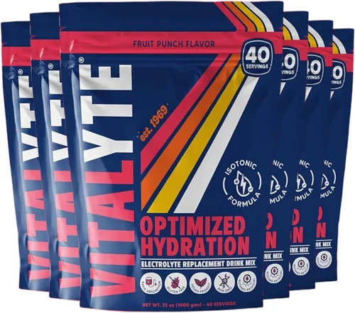 Vista 28 de Polvo para preparar bebida natural de electrolitos, libre de gluten, contenedor con 80 porciones, marca Vitalyte, cítrico (Cool Citrus)